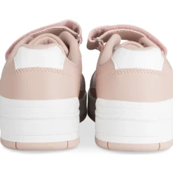 Baskets BLANC Fille Motif Uni Scratch + Elastique