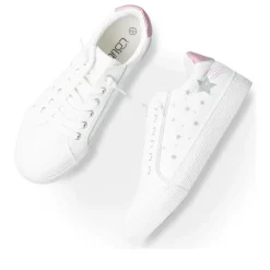 Baskets BLANC Fille Motif Etoiles Fermeture éclair
