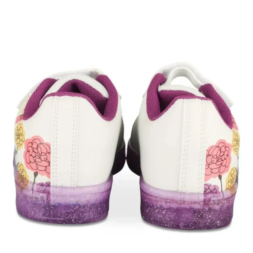 Baskets BLANC Fille Motif Paillettes Scratch