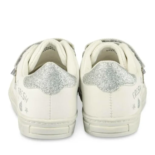 Baskets BLANC Fille Motif Paillettes Scratch