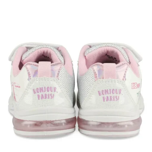 Baskets BLANC Fille Motif Uni Scratch