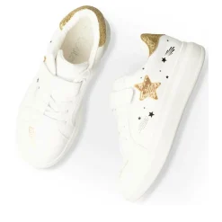 Baskets BLANC Fille Motif Etoiles Scratch