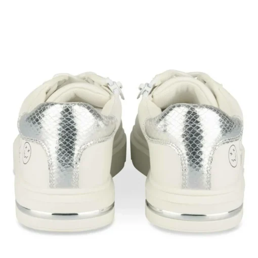 Baskets BLANC Fille Motif Paillettes Lacets
