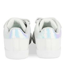 Baskets BLANC Fille Motif Uni Scratch