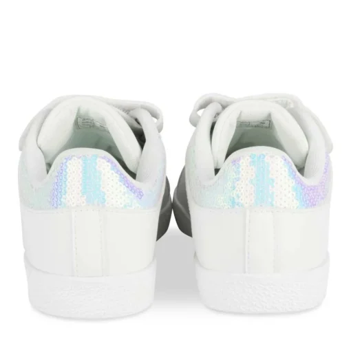 Baskets BLANC Fille Motif Uni Scratch