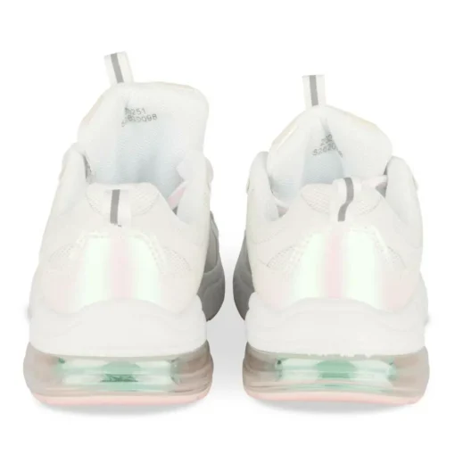 Baskets BLANC Fille Motif Iridescent Elastique