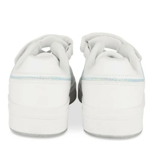 Baskets BLANC Fille Motif Uni Scratch