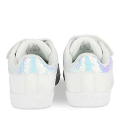 Baskets BLANC Fille Motif Uni Scratch