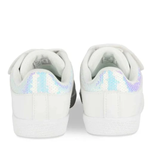 Baskets BLANC Fille Motif Uni Scratch