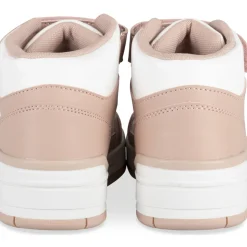 Baskets BLANC Fille Motif Uni Scratch + Elastique