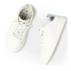 Baskets BLANC Fille Motif Uni Lacets