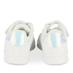 Baskets BLANC Fille Motif Iridescent Scratch