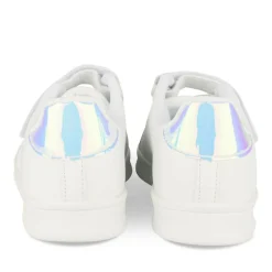 Baskets BLANC Fille Motif Uni Scratch