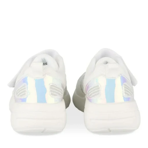 Baskets BLANC Fille Motif Uni Scratch