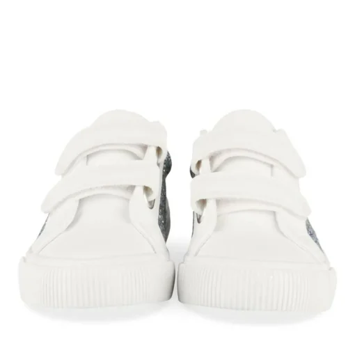 Baskets BLANC Fille Motif Paillettes Scratch