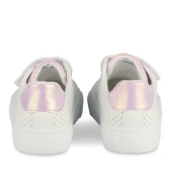 Baskets BLANC Fille Motif Uni Scratch