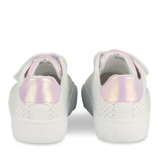 Baskets BLANC Fille Motif Uni Scratch