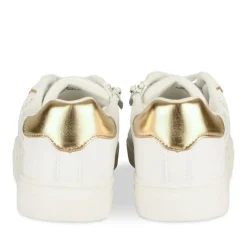 Baskets BLANC Fille Motif Fleuri Lacets