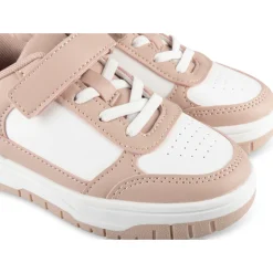 Baskets BLANC Fille Motif Uni Scratch + Elastique