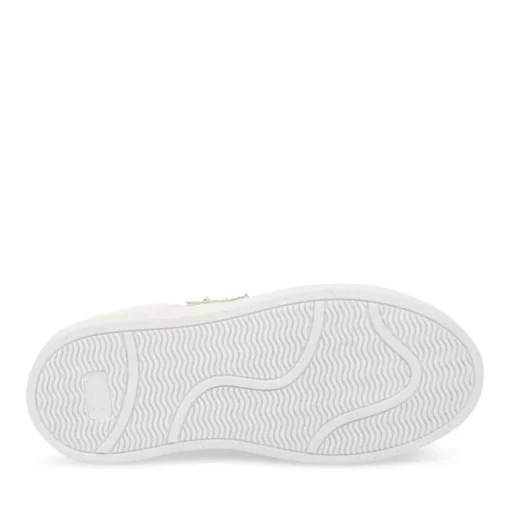 Baskets BLANC Fille Motif Paillettes Lacets