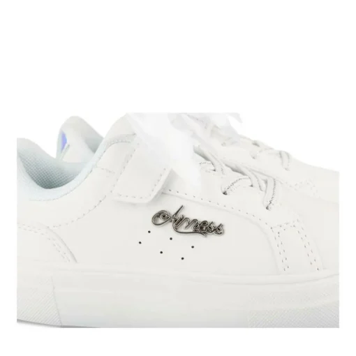 Baskets BLANC Fille Motif Uni Scratch