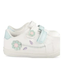 Baskets BLANC Fille Motif Fleuri Scratch