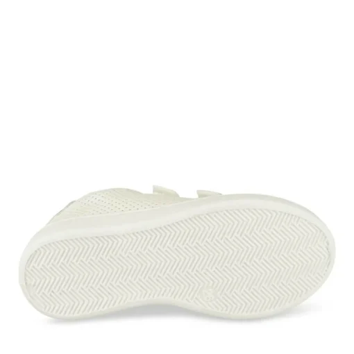 Baskets BLANC Fille Motif Uni Scratch
