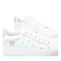 Baskets BLANC Fille Motif Etoiles Fermeture éclair