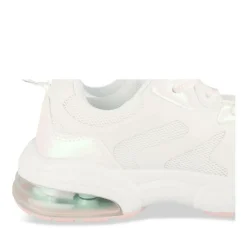 Baskets BLANC Fille Motif Iridescent Elastique