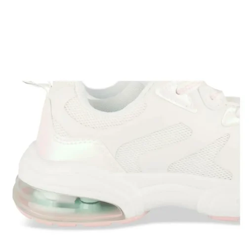 Baskets BLANC Fille Motif Iridescent Elastique