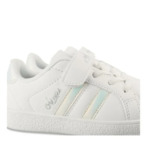 Baskets BLANC Fille Motif Uni Scratch