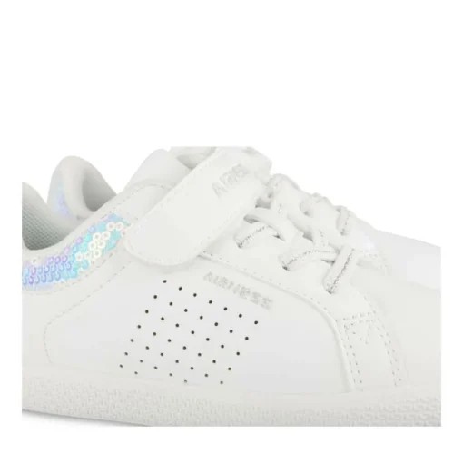 Baskets BLANC Fille Motif Uni Scratch