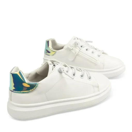 Baskets BLANC Fille Motif Uni Lacets