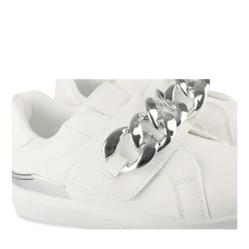 Baskets BLANC Fille Motif Chaîne Scratch