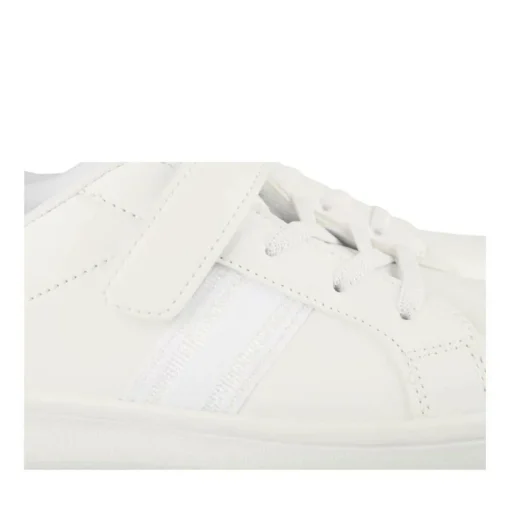 Baskets BLANC Fille Motif Uni Scratch