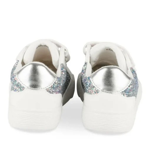 Baskets BLANC Fille Motif Paillettes Scratch