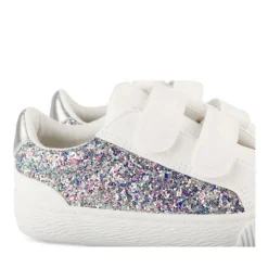 Baskets BLANC Fille Motif Paillettes Scratch