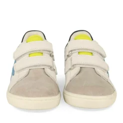 Baskets BLANC Garçon CUIR Motif Etoiles Scratch