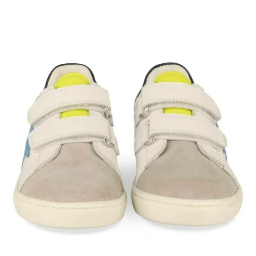 Baskets BLANC Garçon CUIR Motif Etoiles Scratch