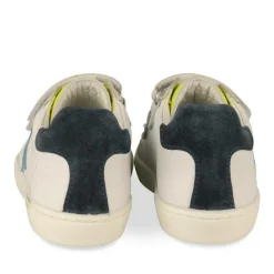 Baskets BLANC Garçon CUIR Motif Etoiles Scratch