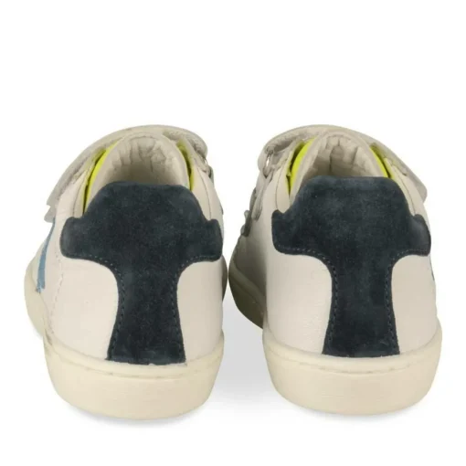 Baskets BLANC Garçon CUIR Motif Etoiles Scratch