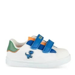 Baskets BLANC Garçon Motif Dinosaure Scratch