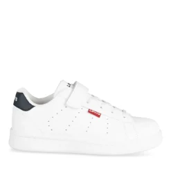 Baskets BLANC Garçon Motif Uni Scratch + Elastique