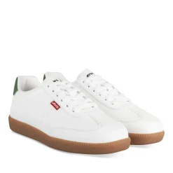 Baskets BLANC Garçon Motif Uni Scratch + Elastique