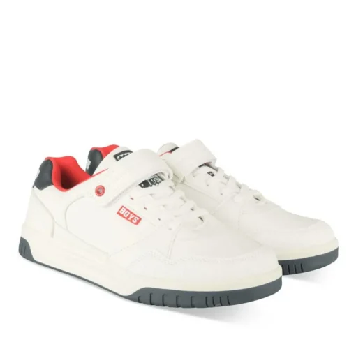 Baskets BLANC Garçon Motif Uni Scratch