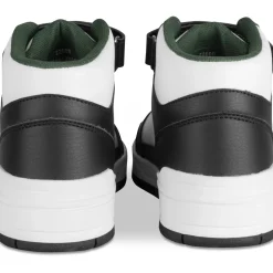 Baskets BLANC Garçon Motif Uni Scratch + Elastique
