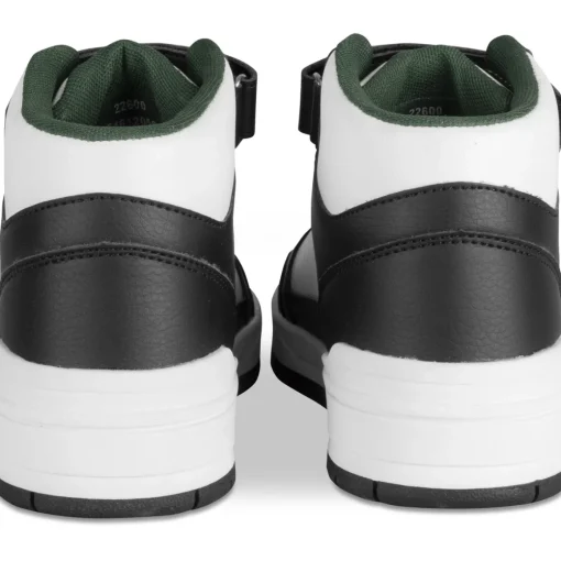 Baskets BLANC Garçon Motif Uni Scratch + Elastique