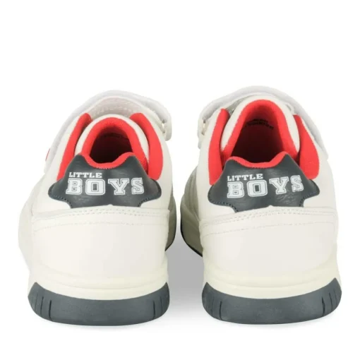 Baskets BLANC Garçon Motif Uni Scratch