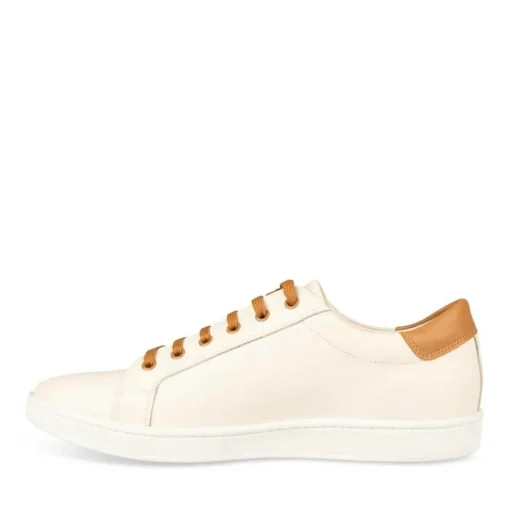 Baskets BLANC Homme CUIR Motif Uni Lacets