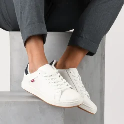 Baskets BLANC Homme Motif Uni A Enfiler